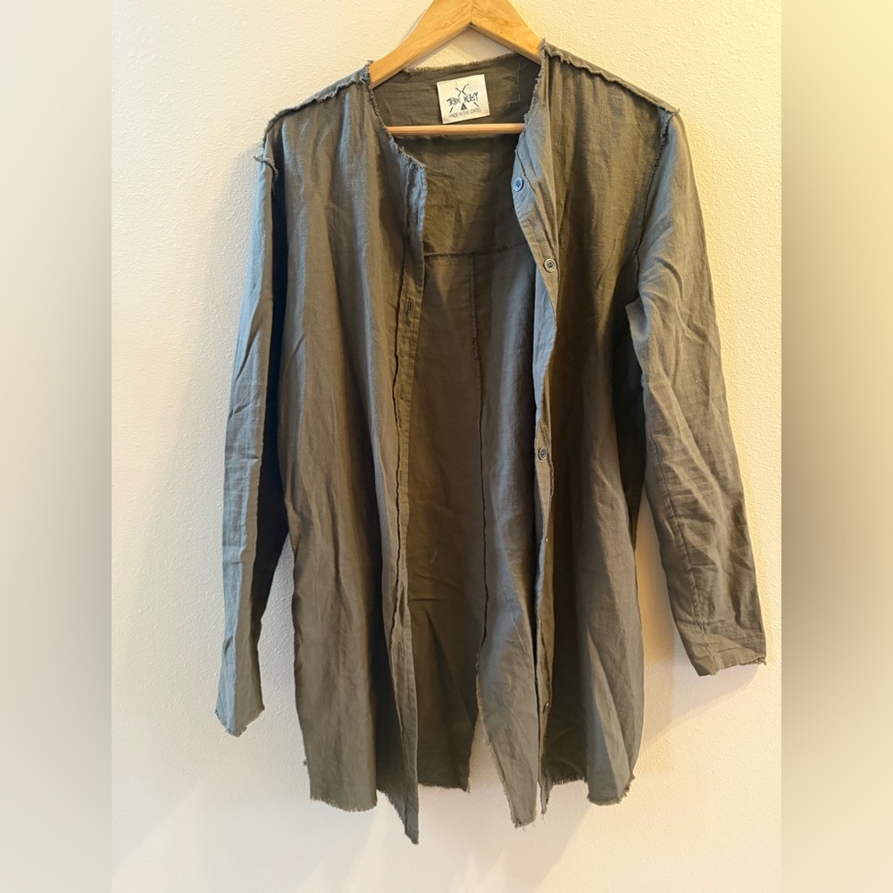 Tribe Kelley- Green Open-Front Women's Cardigan